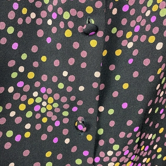 Kate Spade Disco Dots Ruffle Shirt Dress Button Front Confetti Long Sleeve Sz 6 - Picture 6 of 16